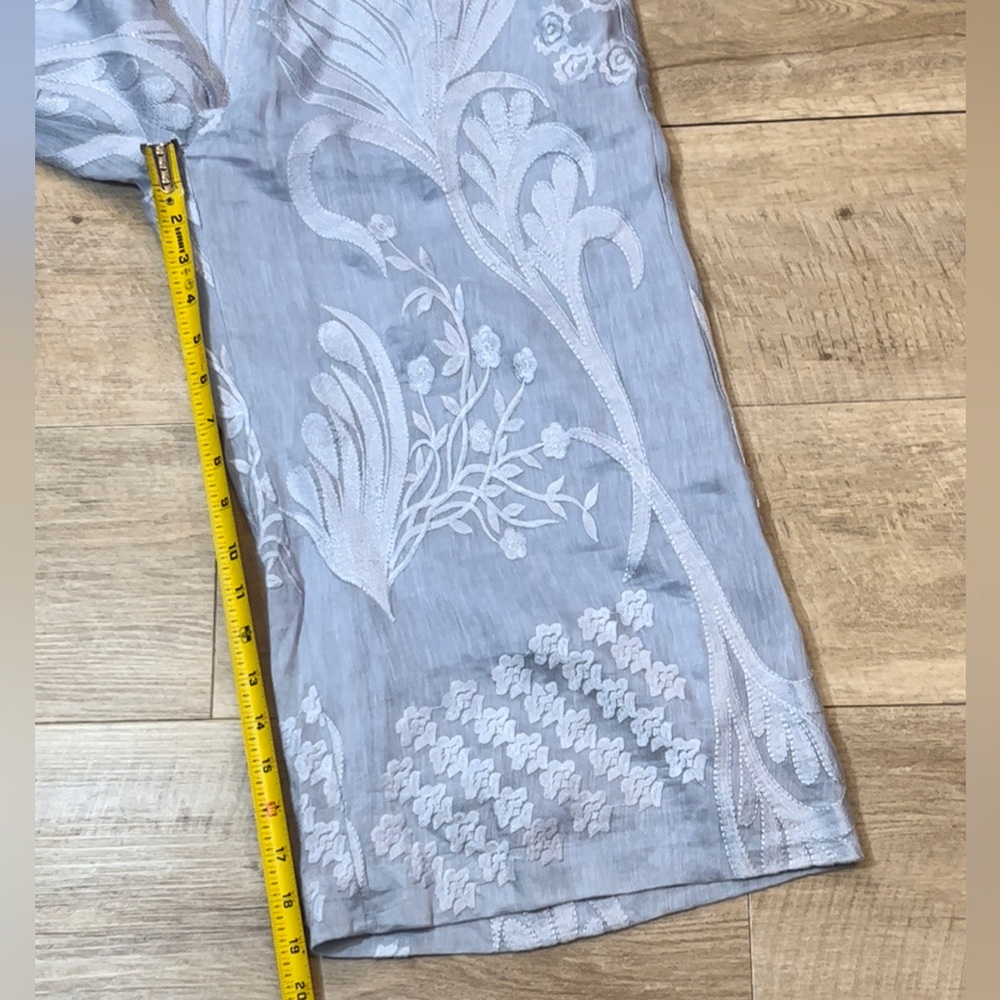 NWT Anthropologie AIJEK Natalia Silk/Linen Embroidered Strapless Jumpsuit M - Picture 6 of 7